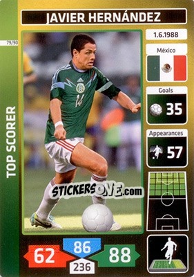 Sticker Javier Hernández (Mexico) - Die Fußballstars 2014 präsentiert von CBF Brasil - Panini