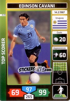 Sticker Edinson Cavani (Uruguay) - Die Fußballstars 2014 präsentiert von CBF Brasil - Panini