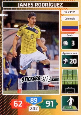 Sticker James Rodriguez (Colombia) - Die Fußballstars 2014 präsentiert von CBF Brasil n. 5 - Panini