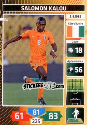 Sticker Salomon Kalou (Ivory Coast) - Die Fußballstars 2014 präsentiert von CBF Brasil - Panini