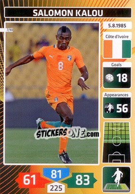 Sticker Salomon Kalou (Ivory Coast) - Die Fußballstars 2014 präsentiert von CBF Brasil n. 7 - Panini