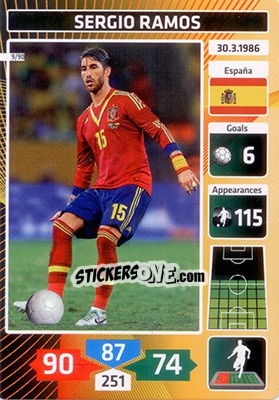Sticker Sergio Ramos (Spain) - Die Fußballstars 2014 präsentiert von CBF Brasil - Panini