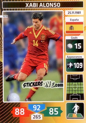 Sticker Xabi Alonso (Spain) - Die Fußballstars 2014 präsentiert von CBF Brasil n. 10 - Panini