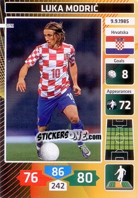 Sticker Luka Modric (Croatia) - Die Fußballstars 2014 präsentiert von CBF Brasil n. 12 - Panini