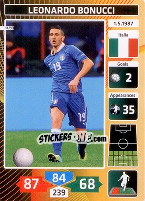 Sticker Leonardo Bonucci (Italy) - Die Fußballstars 2014 präsentiert von CBF Brasil n. 14 - Panini
