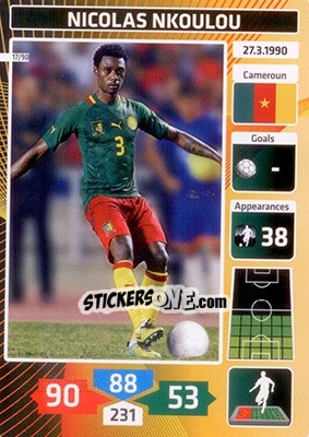 Sticker Nicolas Nkoulou (Cameroun) - Die Fußballstars 2014 präsentiert von CBF Brasil n. 17 - Panini