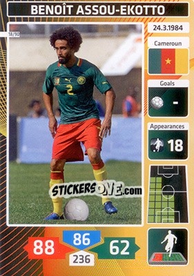 Sticker Benoît Assou-Ekotto (Cameroun) - Die Fußballstars 2014 präsentiert von CBF Brasil n. 18 - Panini