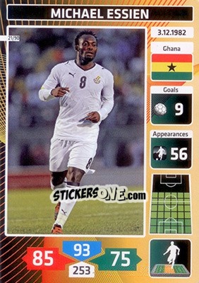 Sticker Michael Essien (Ghana) - Die Fußballstars 2014 präsentiert von CBF Brasil n. 21 - Panini