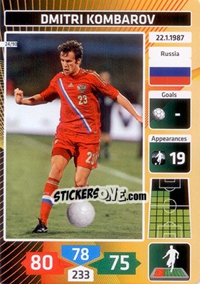 Sticker Dmitri Kombarov (Russia) - Die Fußballstars 2014 präsentiert von CBF Brasil n. 24 - Panini