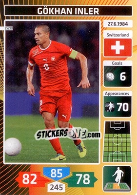 Sticker Gökhan Inler (Switzerland) - Die Fußballstars 2014 präsentiert von CBF Brasil n. 25 - Panini