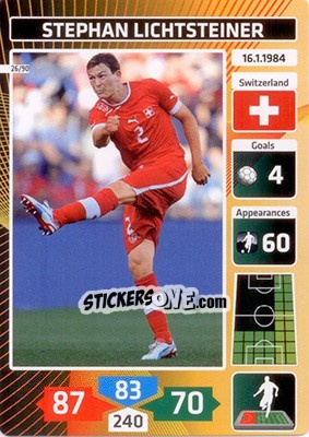 Figurina Stephan Lichtsteiner (Switzerland) - Die Fußballstars 2014 präsentiert von CBF Brasil - Panini