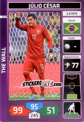 Sticker Júlio César (Brazil) - Die Fußballstars 2014 präsentiert von CBF Brasil n. 30 - Panini