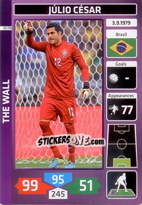 Sticker Júlio César (Brazil) - Die Fußballstars 2014 präsentiert von CBF Brasil - Panini