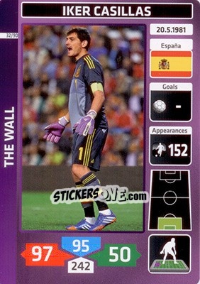 Sticker Iker Casillas (Spain) - Die Fußballstars 2014 präsentiert von CBF Brasil n. 32 - Panini