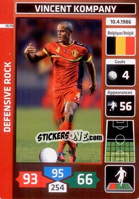 Sticker Vincent Kompany (Belgium) - Die Fußballstars 2014 präsentiert von CBF Brasil n. 38 - Panini