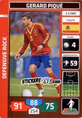 Sticker Gerard Piqué (Spain) - Die Fußballstars 2014 präsentiert von CBF Brasil n. 41 - Panini