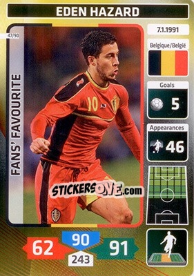 Sticker Eden Hazard (Belgium) - Die Fußballstars 2014 präsentiert von CBF Brasil - Panini