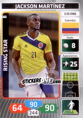 Sticker Jackson Martinez (Colombia) - Die Fußballstars 2014 präsentiert von CBF Brasil n. 57 - Panini