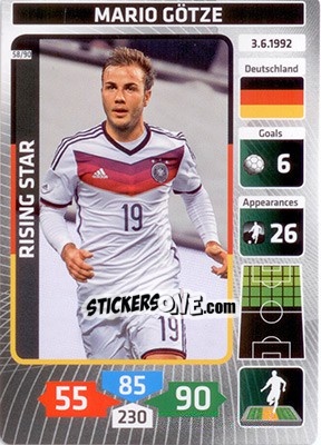 Sticker Mario Götze (Germany) - Die Fußballstars 2014 präsentiert von CBF Brasil n. 58 - Panini