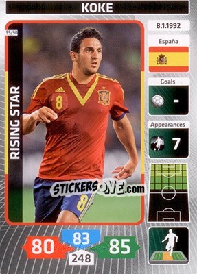Sticker Koke (Spain) - Die Fußballstars 2014 präsentiert von CBF Brasil n. 59 - Panini