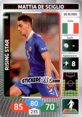 Sticker Mattia de Sciglio (Italy) - Die Fußballstars 2014 präsentiert von CBF Brasil n. 61 - Panini