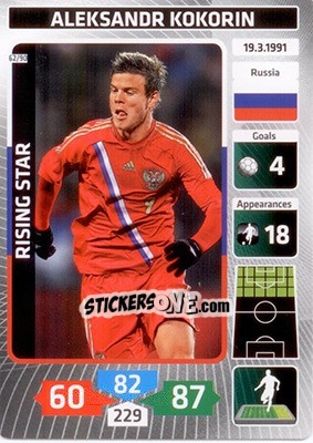 Sticker Aleksandr Kokorin (Russia) - Die Fußballstars 2014 präsentiert von CBF Brasil n. 62 - Panini