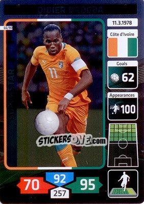 Sticker Didier Drogba (Ivory Coast) - Die Fußballstars 2014 präsentiert von CBF Brasil n. 66 - Panini