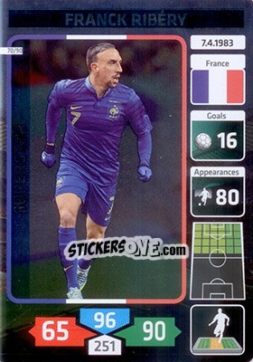 Sticker Franck Ribéry (France) - Die Fußballstars 2014 präsentiert von CBF Brasil n. 70 - Panini