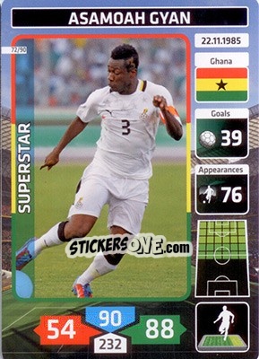 Sticker Asamoah Gyan (Ghana) - Die Fußballstars 2014 präsentiert von CBF Brasil - Panini