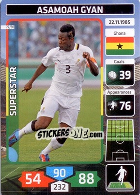 Sticker Asamoah Gyan (Ghana) - Die Fußballstars 2014 präsentiert von CBF Brasil n. 72 - Panini