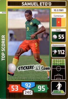 Sticker Samuel Eto'o (Cameroun) - Die Fußballstars 2014 präsentiert von CBF Brasil n. 80 - Panini