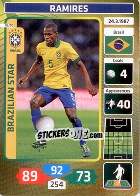 Sticker Ramires (Brazil) - Die Fußballstars 2014 präsentiert von CBF Brasil n. 83 - Panini