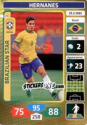 Sticker Hernanes (Brazil) - Die Fußballstars 2014 präsentiert von CBF Brasil n. 86 - Panini