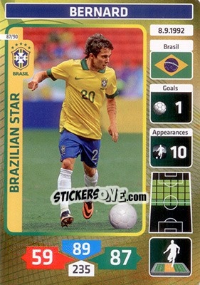 Sticker Bernard (Brazil) - Die Fußballstars 2014 präsentiert von CBF Brasil n. 87 - Panini