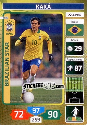 Sticker Kaká (Brazil) - Die Fußballstars 2014 präsentiert von CBF Brasil n. 88 - Panini