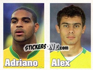 Sticker Adriano / Alex - Estrelas da Seleção o Brasil na Copa do Mundo de 2010 n. 4 - Panini