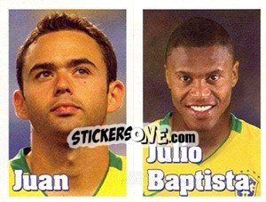 Sticker Juan / Júlio Baptista - Estrelas da Seleção o Brasil na Copa do Mundo de 2010 n. 13 - Panini