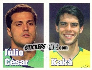 Sticker Júlio César / Kaká - Estrelas da Seleção o Brasil na Copa do Mundo de 2010 n. 14 - Panini
