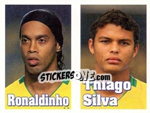 Sticker Ronaldinho / Thiago Silva - Estrelas da Seleção o Brasil na Copa do Mundo de 2010 n. 22 - Panini