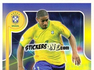 Sticker Adriano no movimento - Estrelas da Seleção o Brasil na Copa do Mundo de 2010 n. 24 - Panini