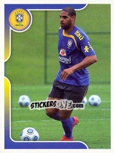 Sticker Adriano no treinamento - Estrelas da Seleção o Brasil na Copa do Mundo de 2010 n. 28 - Panini