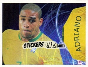 Sticker Adriano (Camiseta) - Estrelas da Seleção o Brasil na Copa do Mundo de 2010 n. 29 - Panini