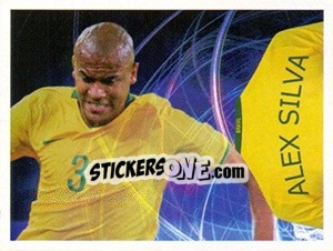 Sticker Alex Silva (Camiseta) - Estrelas da Seleção o Brasil na Copa do Mundo de 2010 n. 47 - Panini