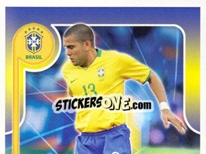 Sticker Dani Alves  no movimento - Estrelas da Seleção o Brasil na Copa do Mundo de 2010 n. 60 - Panini