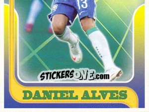 Sticker Dani Alves  no movimento - Estrelas da Seleção o Brasil na Copa do Mundo de 2010 n. 61 - Panini