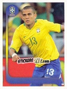 Figurina Dani Alves  jogo - Estrelas da Seleção o Brasil na Copa do Mundo de 2010 - Panini