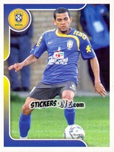 Sticker Dani Alves  no treinamento - Estrelas da Seleção o Brasil na Copa do Mundo de 2010 n. 64 - Panini