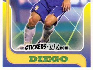 Sticker Diego no movimento - Estrelas da Seleção o Brasil na Copa do Mundo de 2010 - Panini