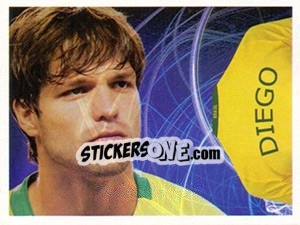 Sticker Diego (Camiseta) - Estrelas da Seleção o Brasil na Copa do Mundo de 2010 - Panini