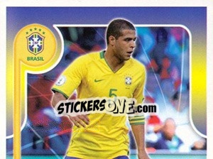 Sticker Felipe Melo no movimento - Estrelas da Seleção o Brasil na Copa do Mundo de 2010 - Panini